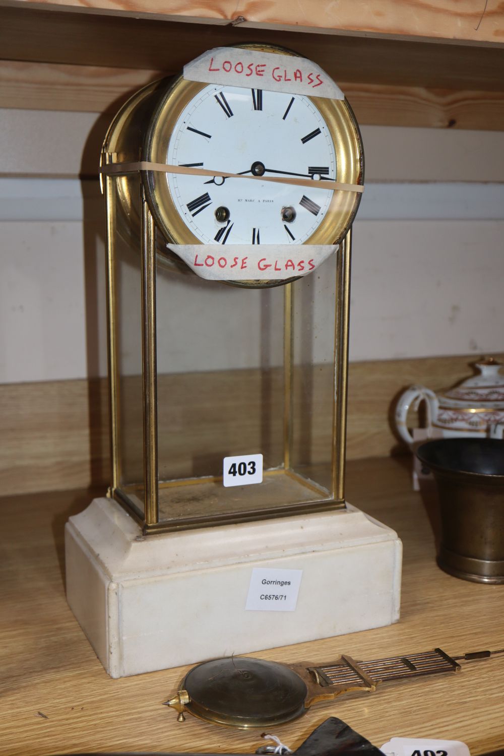 A French four glass mantel clock